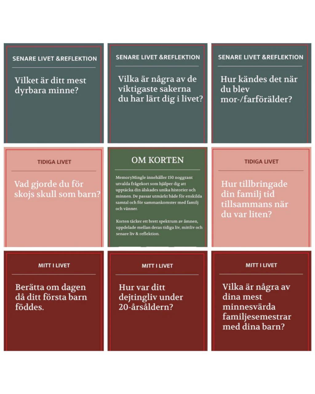 Minnesspelet – frågekortleken för minnen och samtal