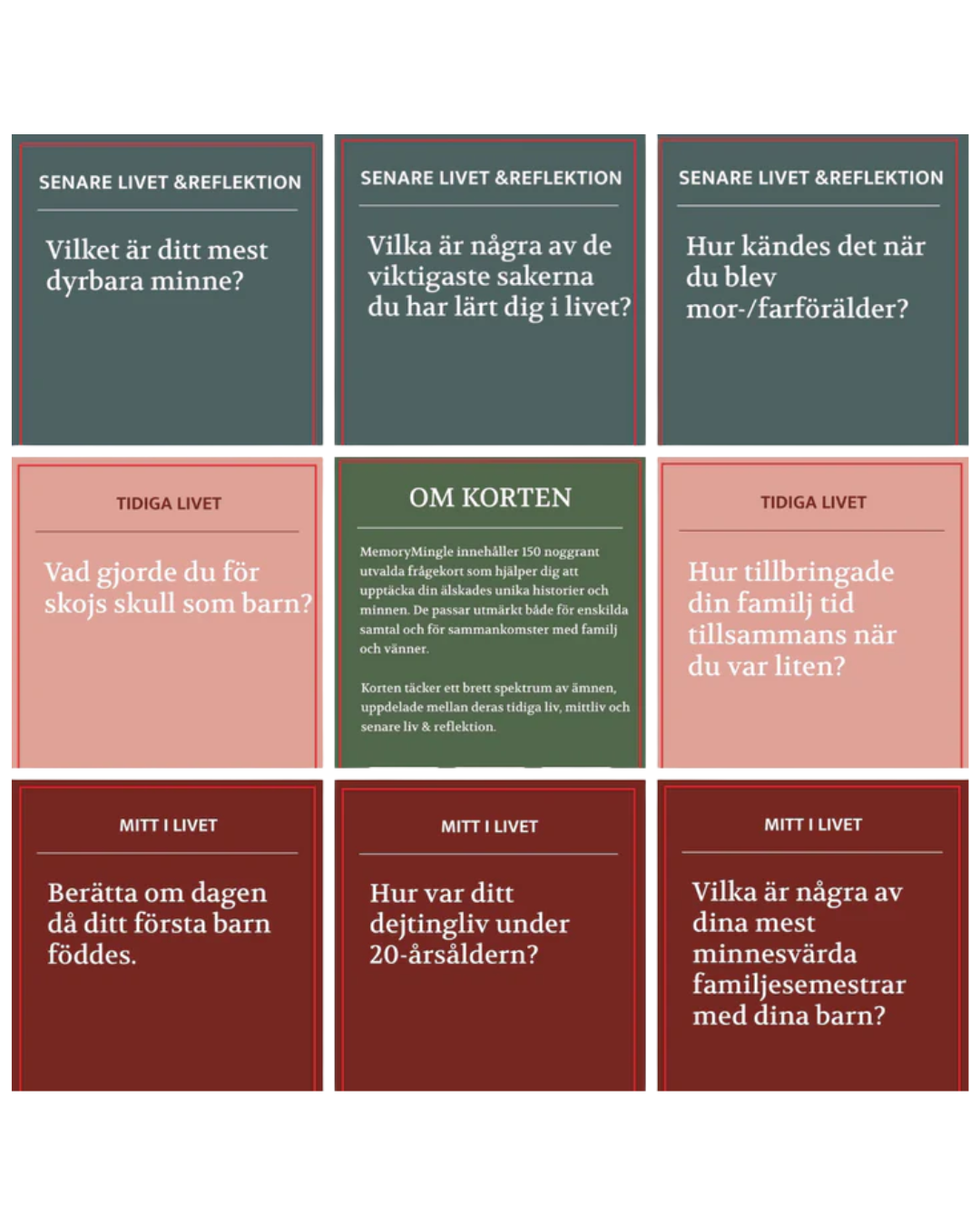 Minnesspelet – frågekortleken för minnen och samtal